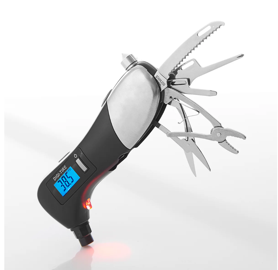 Car Emergency Tool with Digital Tire Gauge by ACTIVE PLUSE
