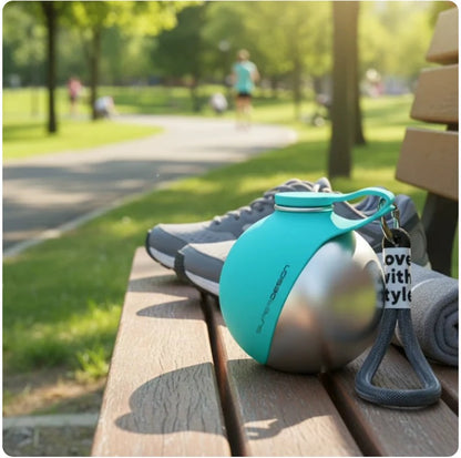 2- In -1 Pet Water Bottle With Ball - Shaped Collapsible Bowl
